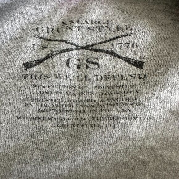 Grunt Style Logo T Shirt Mens XXL Gray Short Sleeve Assulting Forward Patroitic - Picture 4 of 4